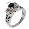 Black Sapphire Skull Jewelry Halloween Ring