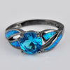 Claw Rings Ocean Blue Fire Opal Stone