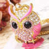 Crystal Cubic Zircon Diamond Owl Necklace